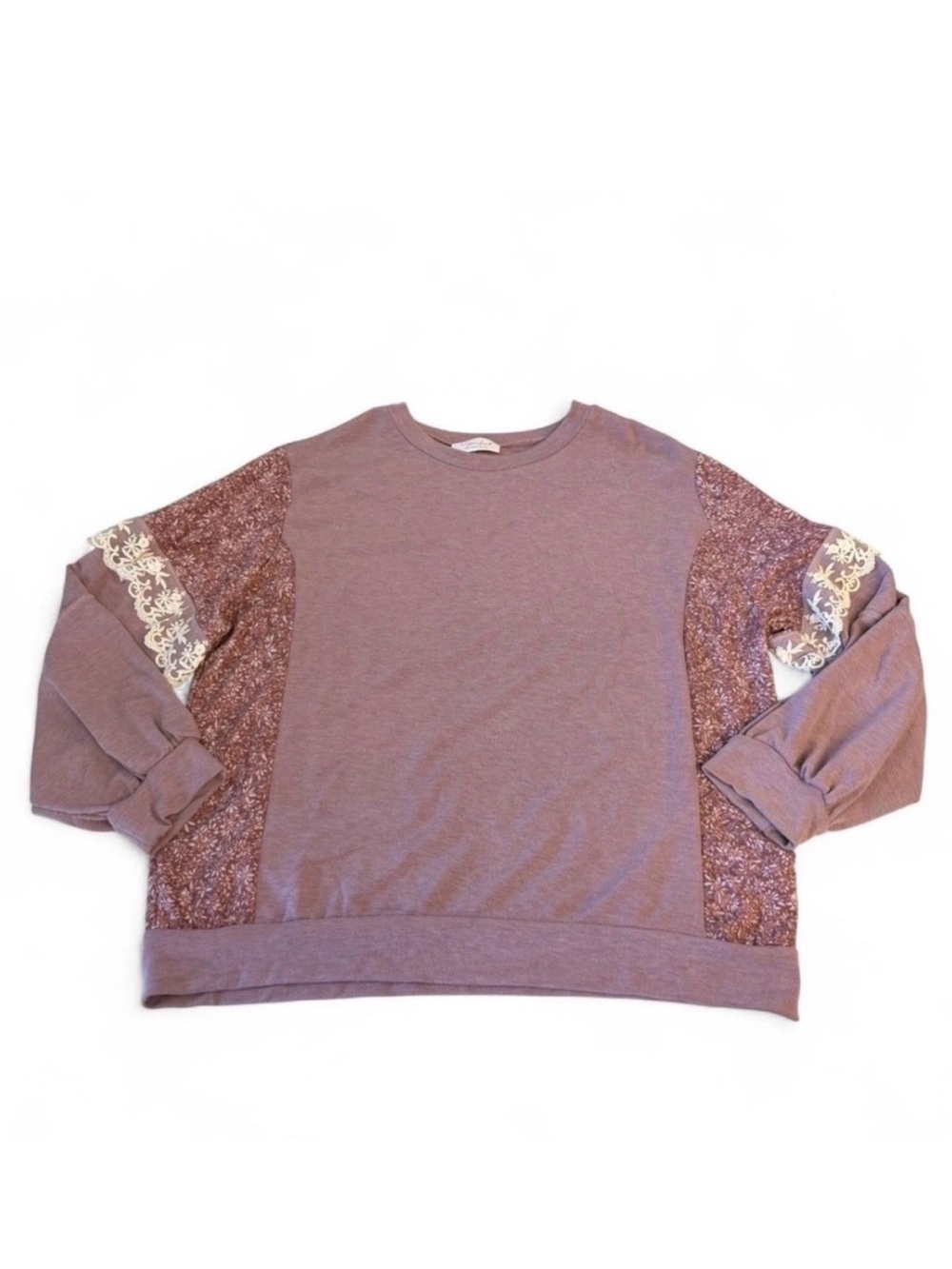 Sugarfox Ditzy Floral Cottagecore Sweatshirt Women’s Plus 2XL Boho Lace Spring